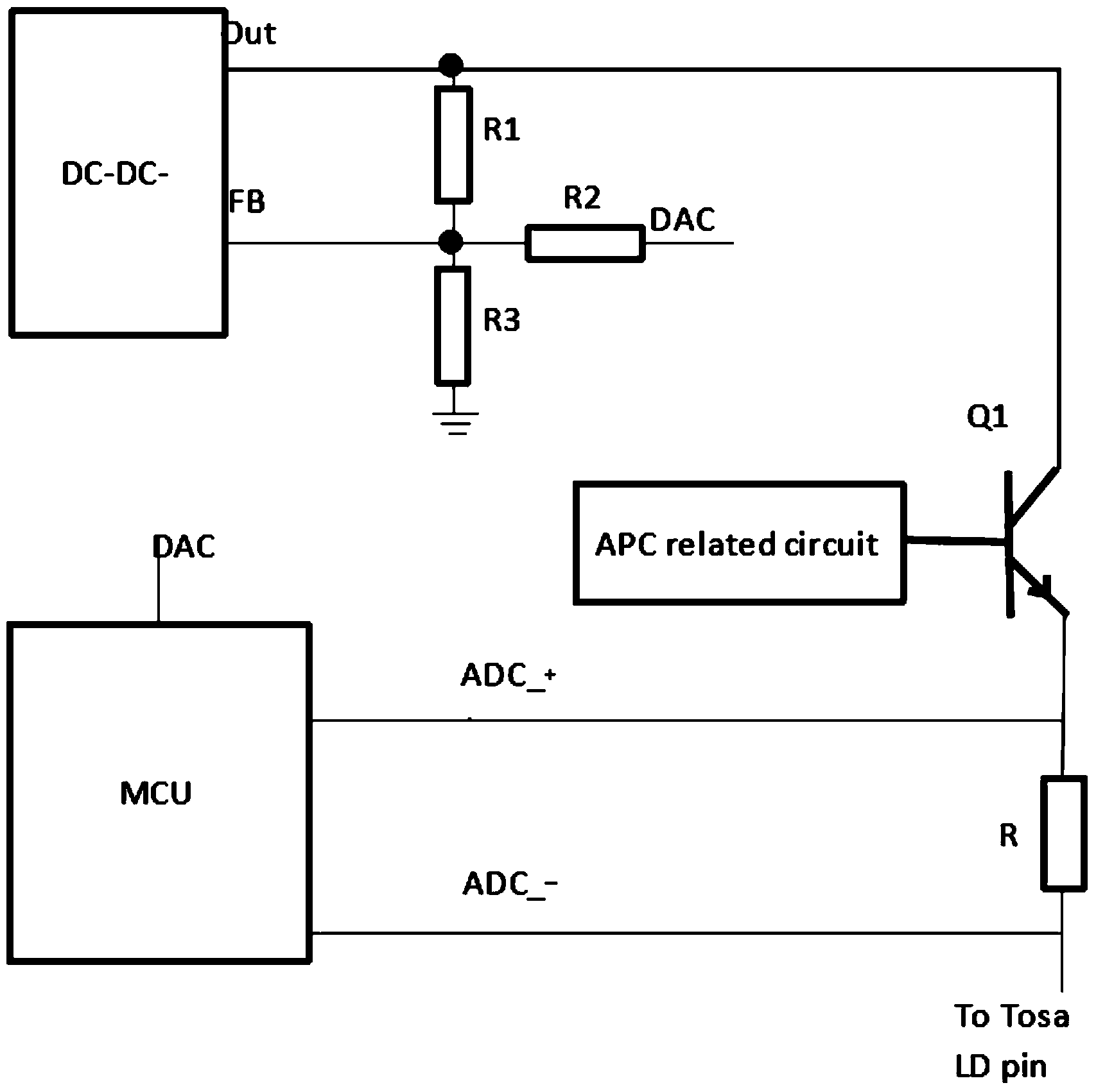 Circuit and method for reducing power consumption of TOSA