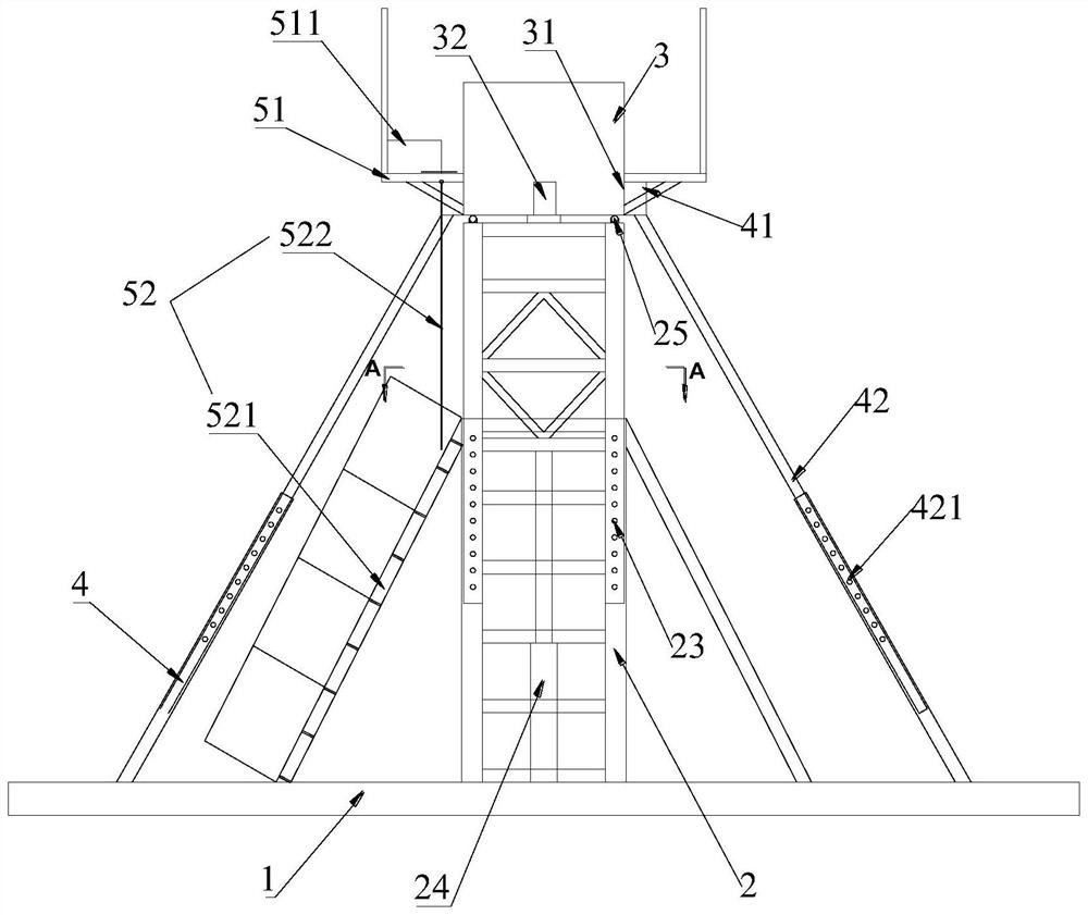 Adjustable intelligent pouring distributing device for high piers and tower columns