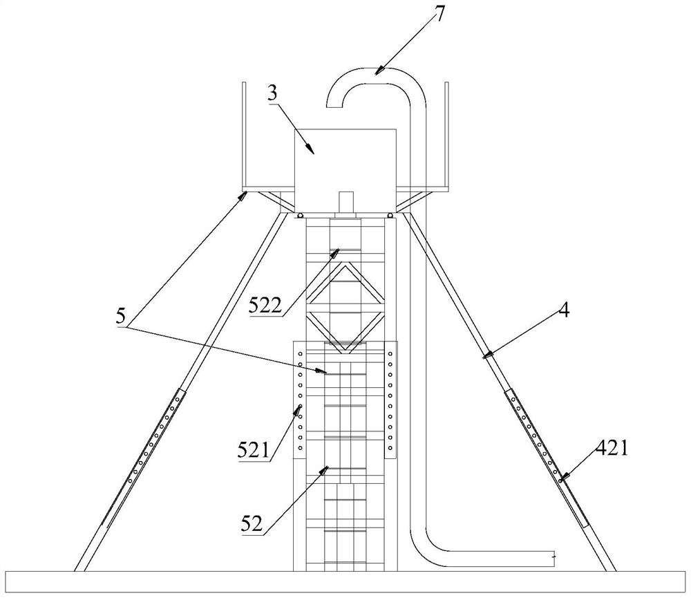 Adjustable intelligent pouring distributing device for high piers and tower columns