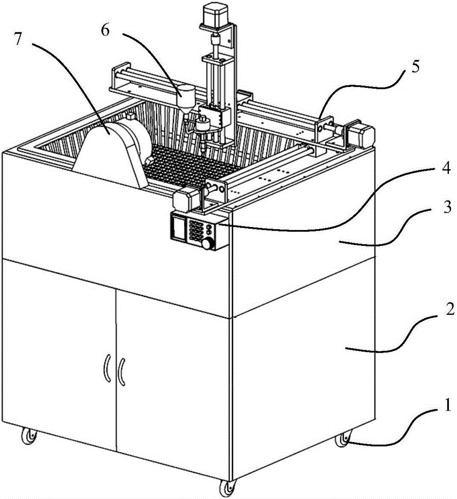 Water cutting geological rock sample machining device and method