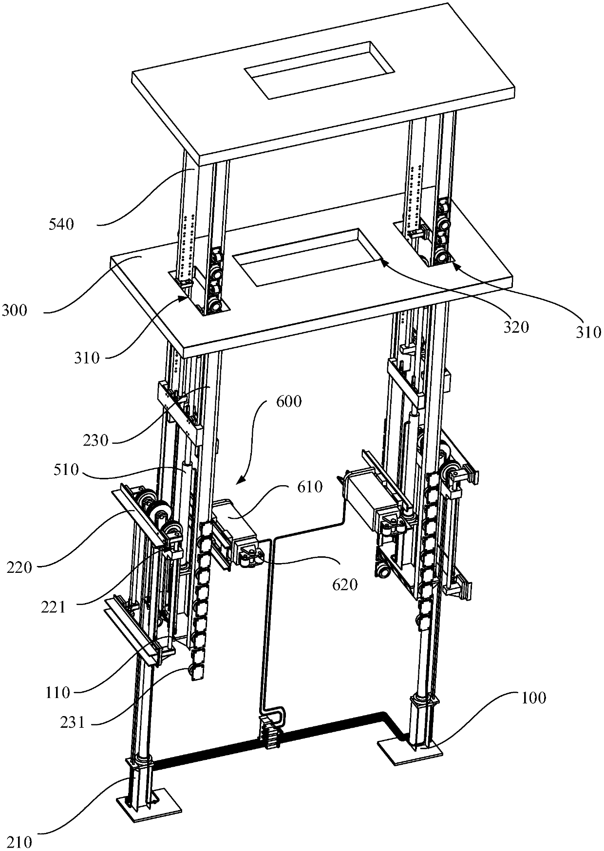 Rudder blade supporting frame and rudder blade mounting trolley