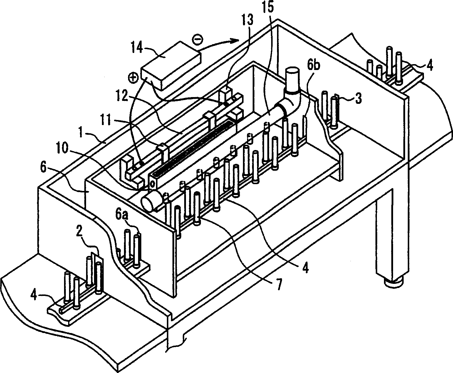 Electroplating apparatus for rectangle material and conveying method for rectangle material