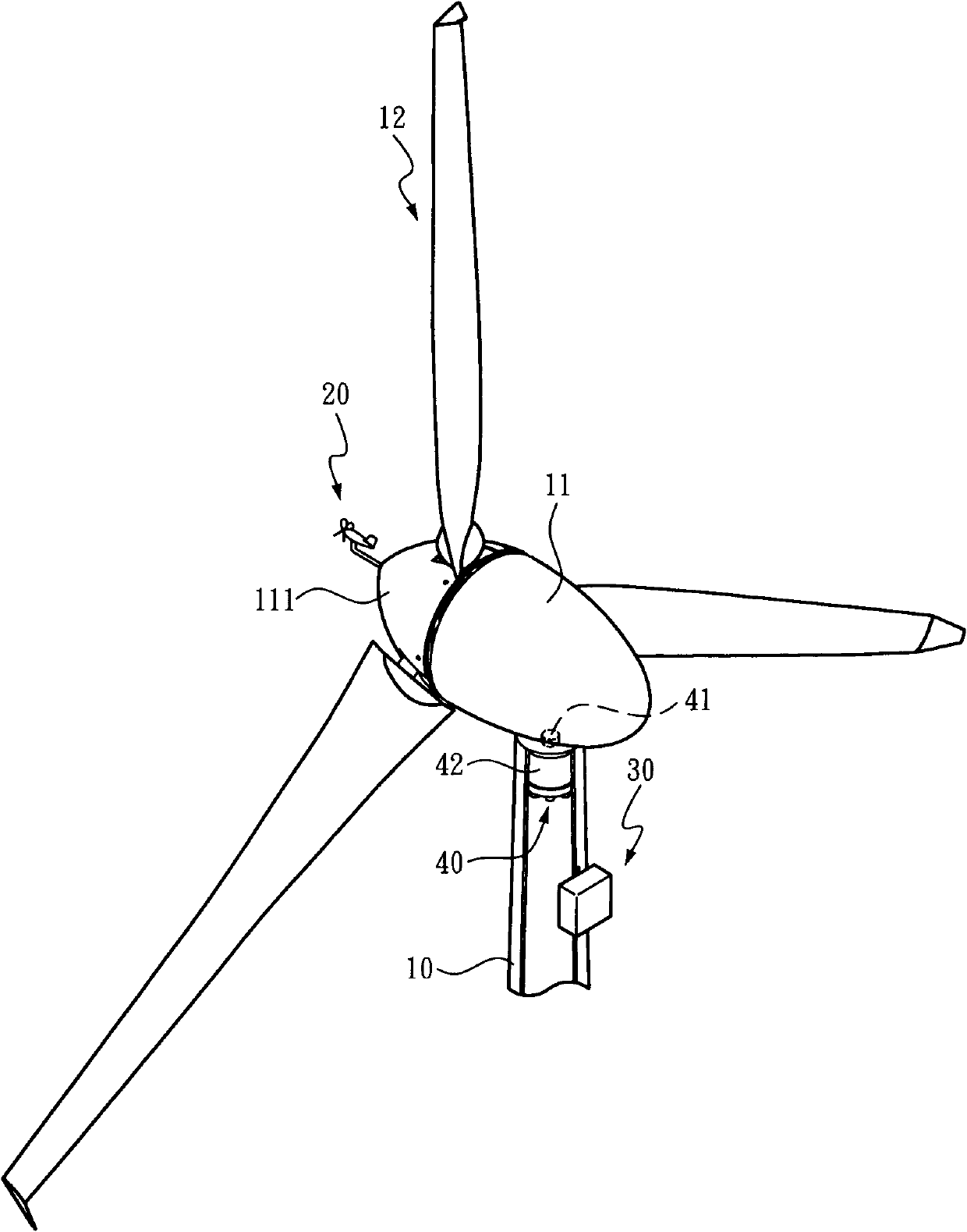 Windshield speed-reducing method and device of wind power generator