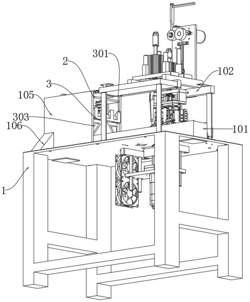 Ear strap connection production and processing mechanism based on plane mask production