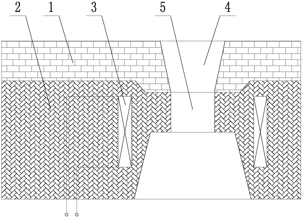 Combined type pocket block based on electromagnetic induction heating tapping technology