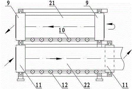 Turning method of belt conveyor and matched device