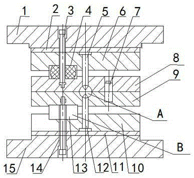 Numerical control punching die structure for round pipe