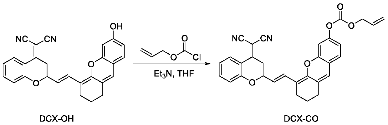 Preparation method and application of carbon monoxide near-infrared fluorescent probe