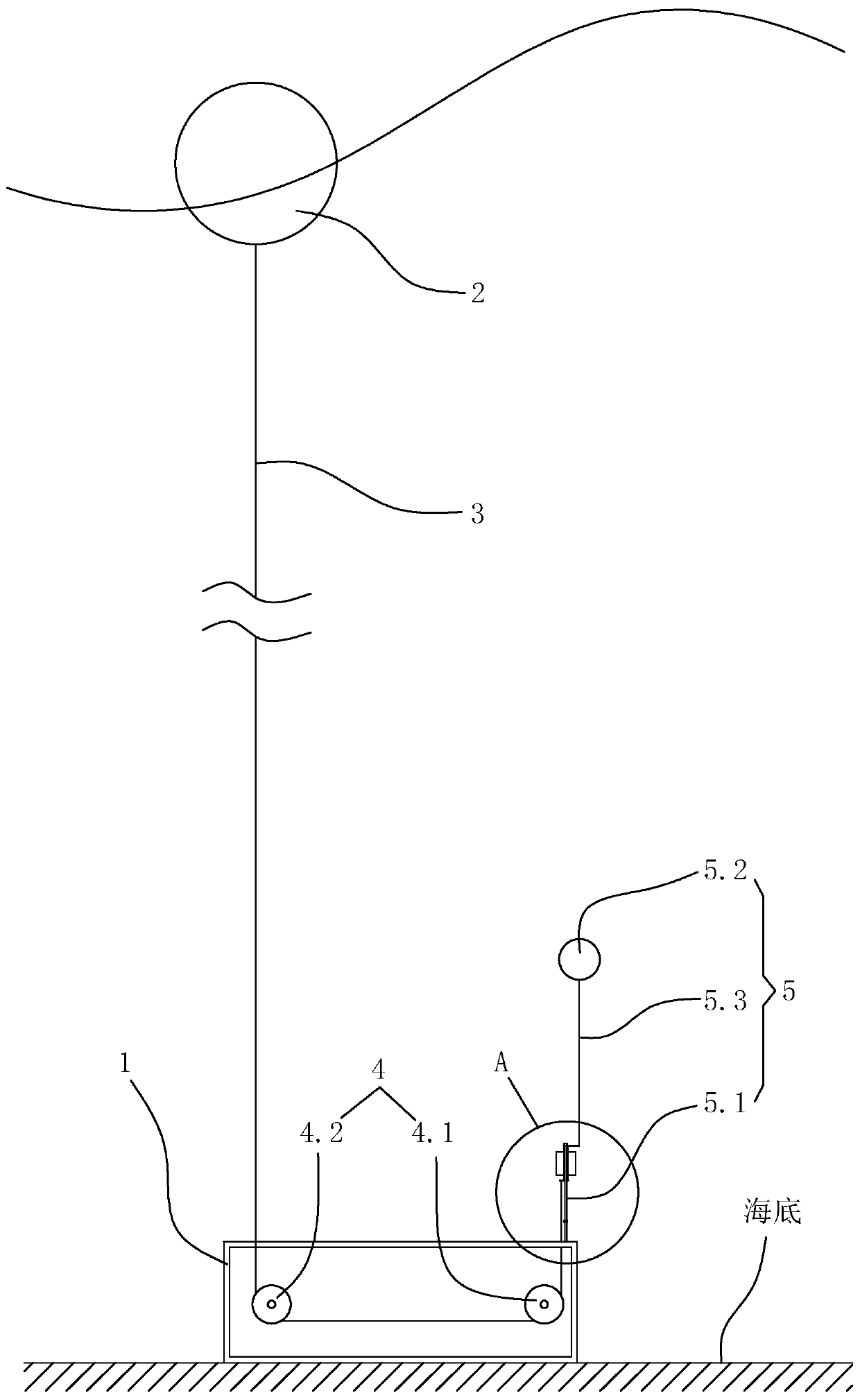 Sinking type cuttlefish egg attaching device