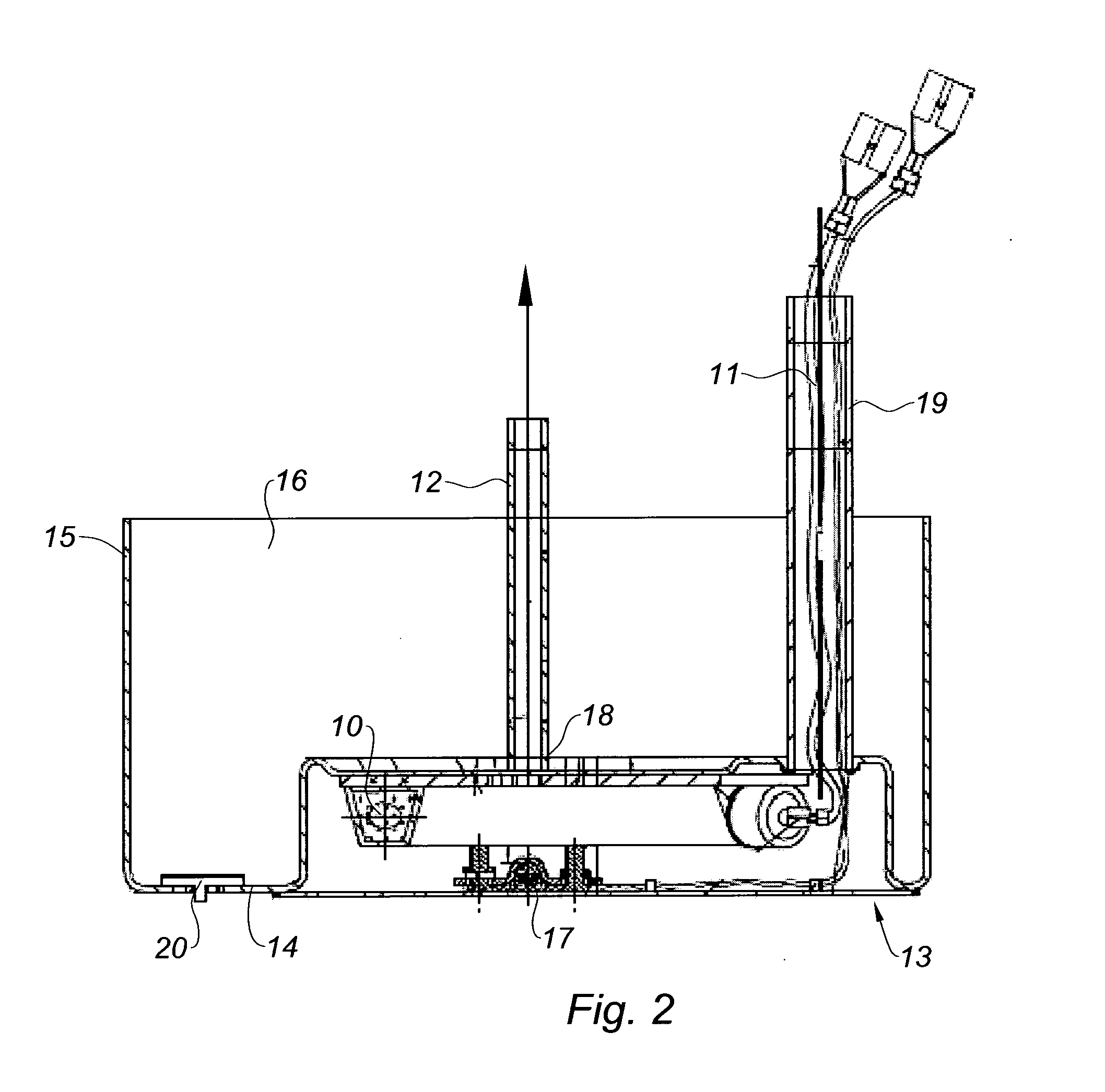 Fluid reservoir having a heating reserve bowl