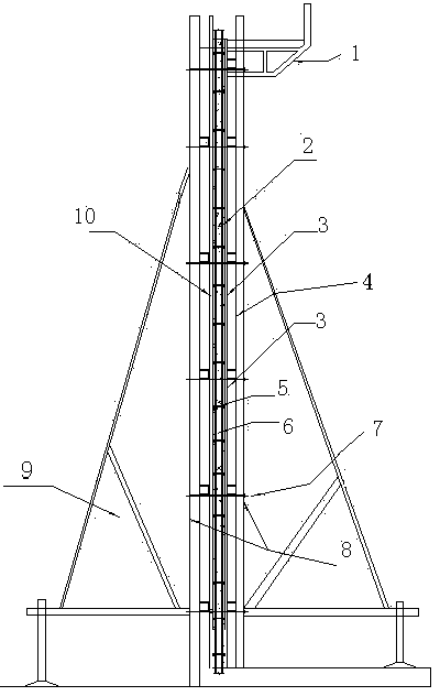 Construction method for concrete shear wall