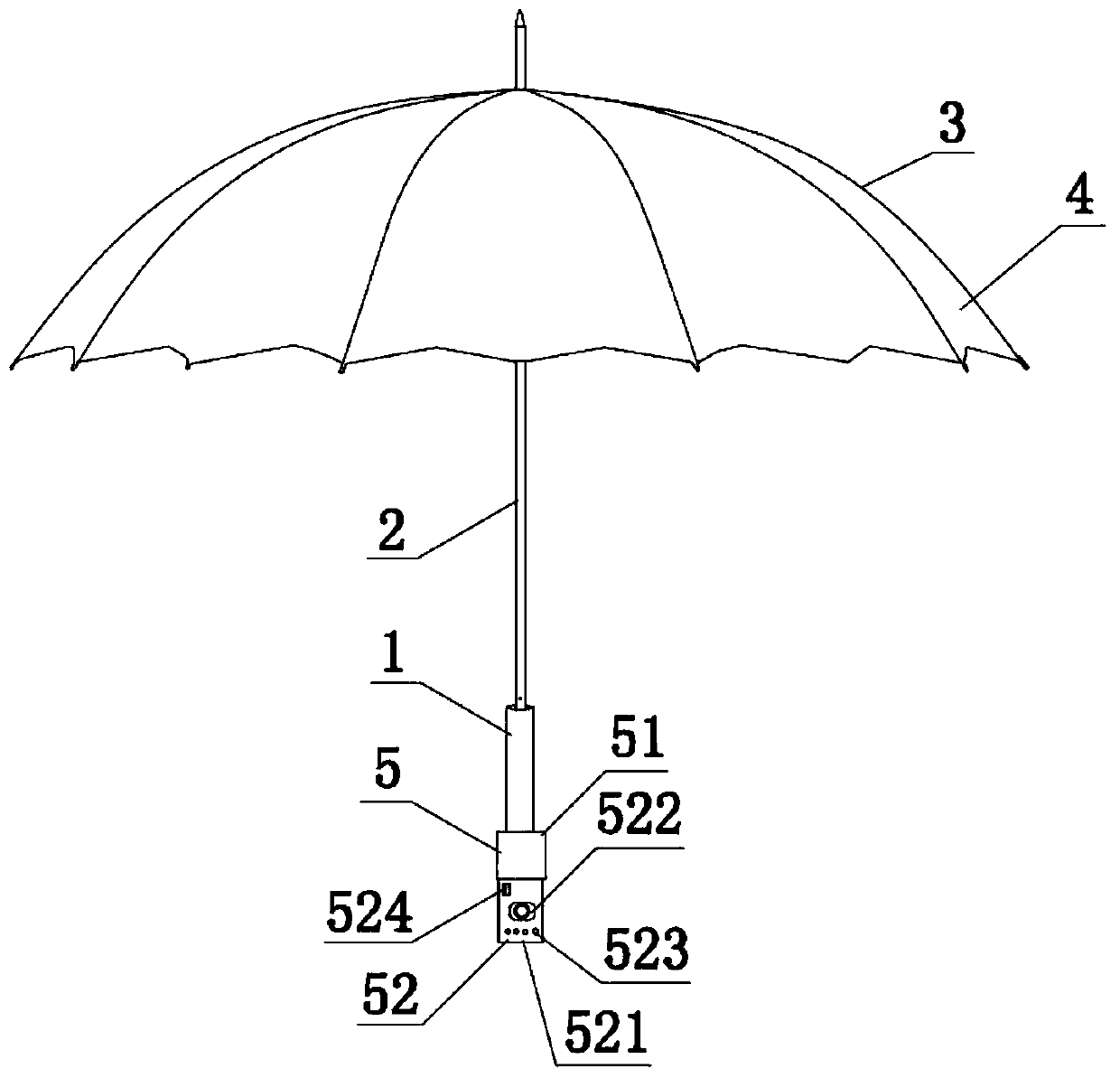 Umbrella with selfie function