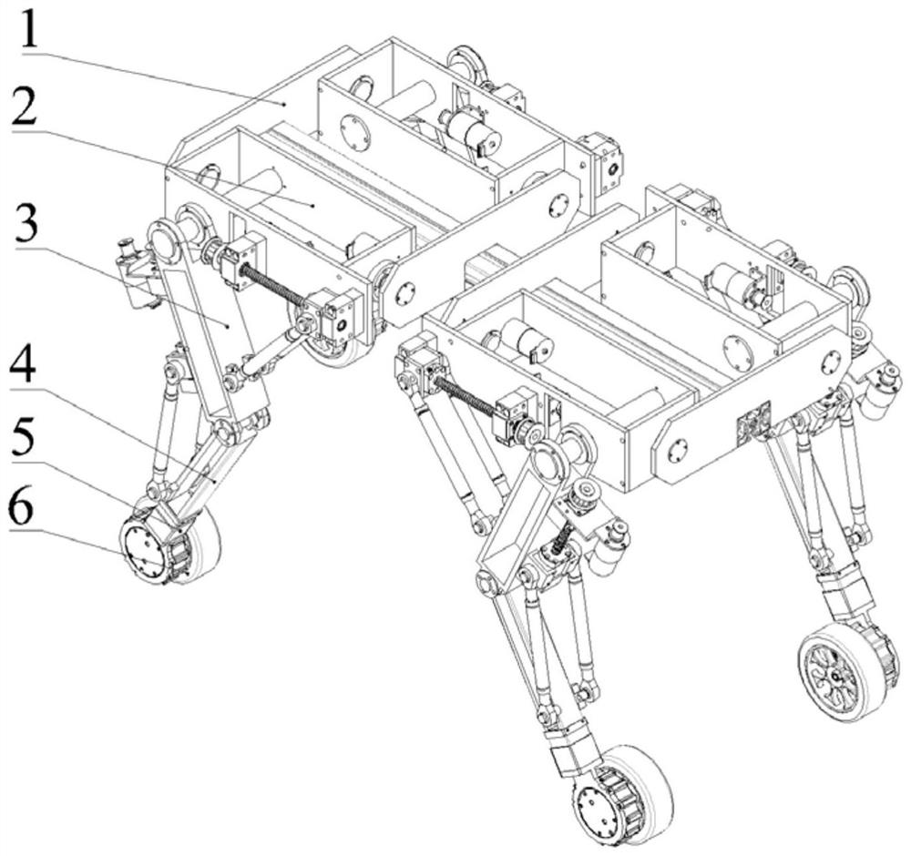 Wheel-foot type robot leg system with damping function