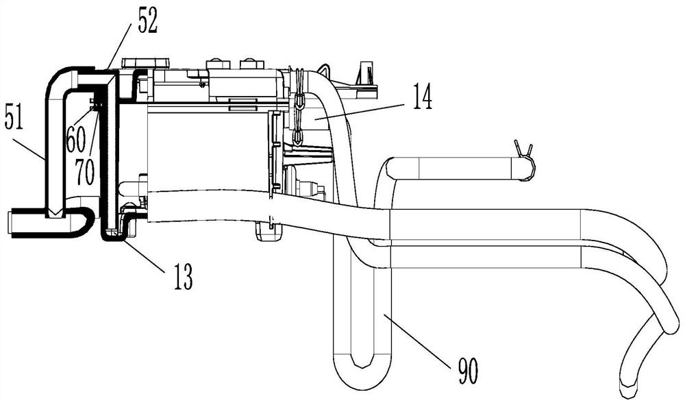 Steam generating device, washing machine and drainage method