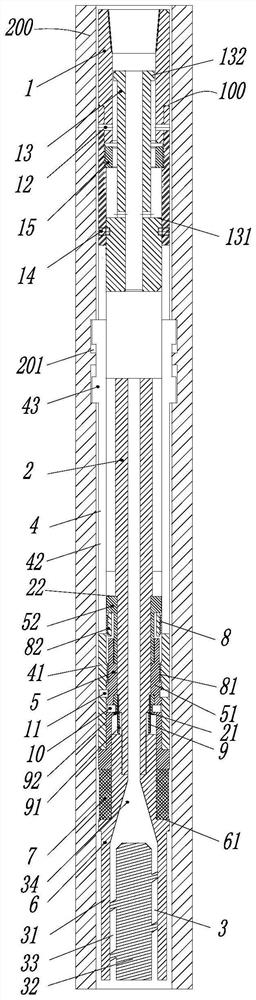 Underground drainage gas production device and pipe column