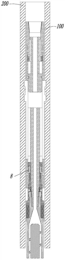 Underground drainage gas production device and pipe column