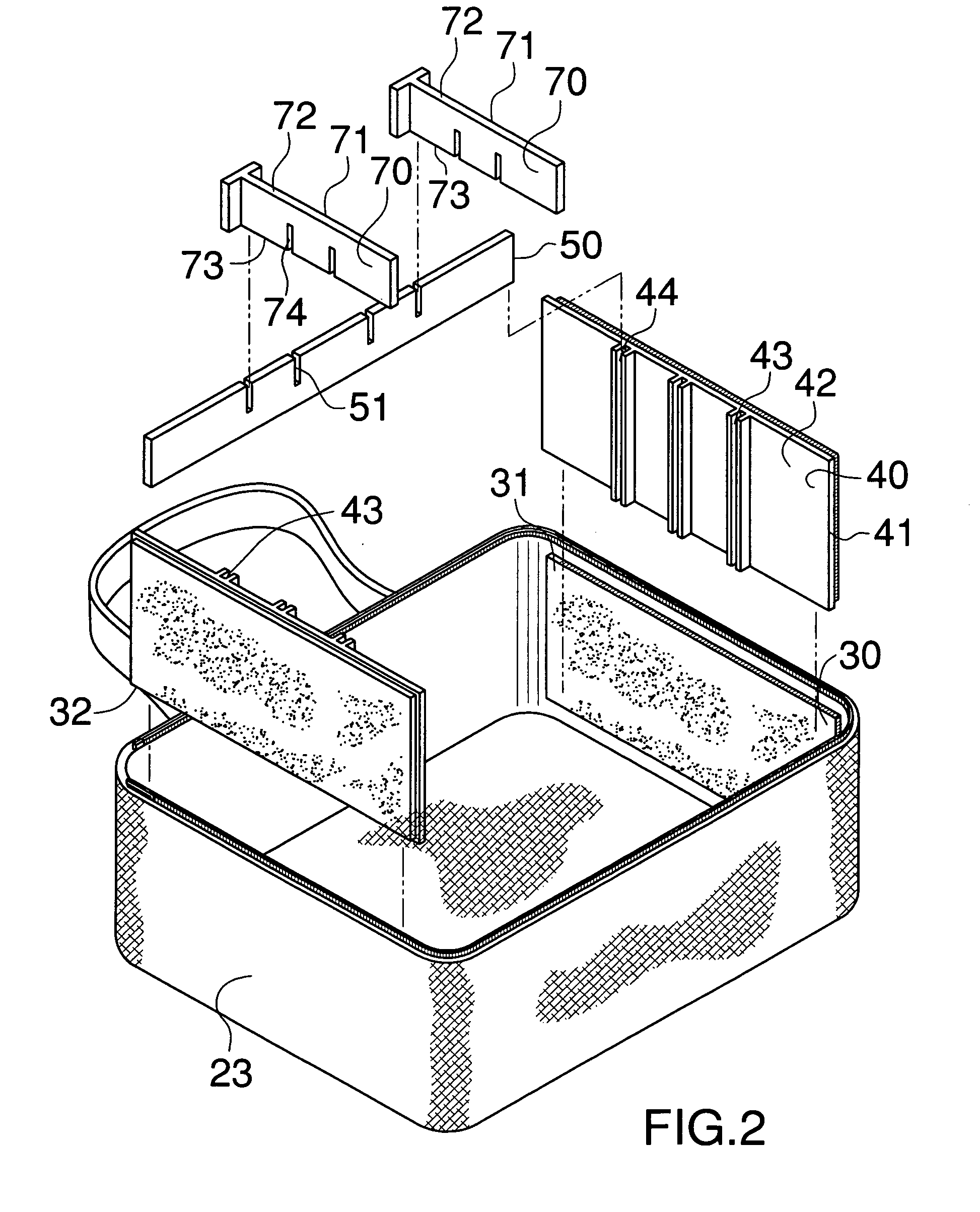 Lunch box with divider structure