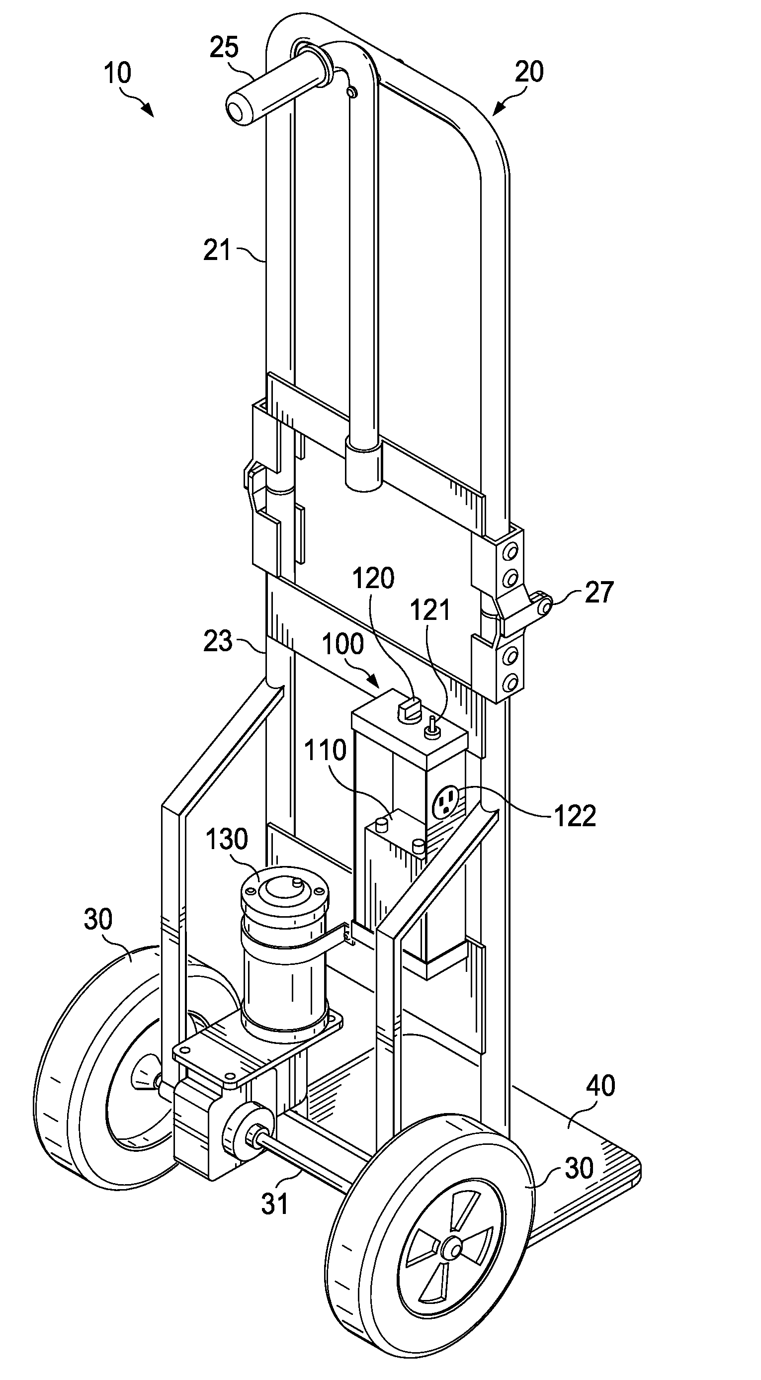 Portable, Collapsible, Motorized Hand Truck