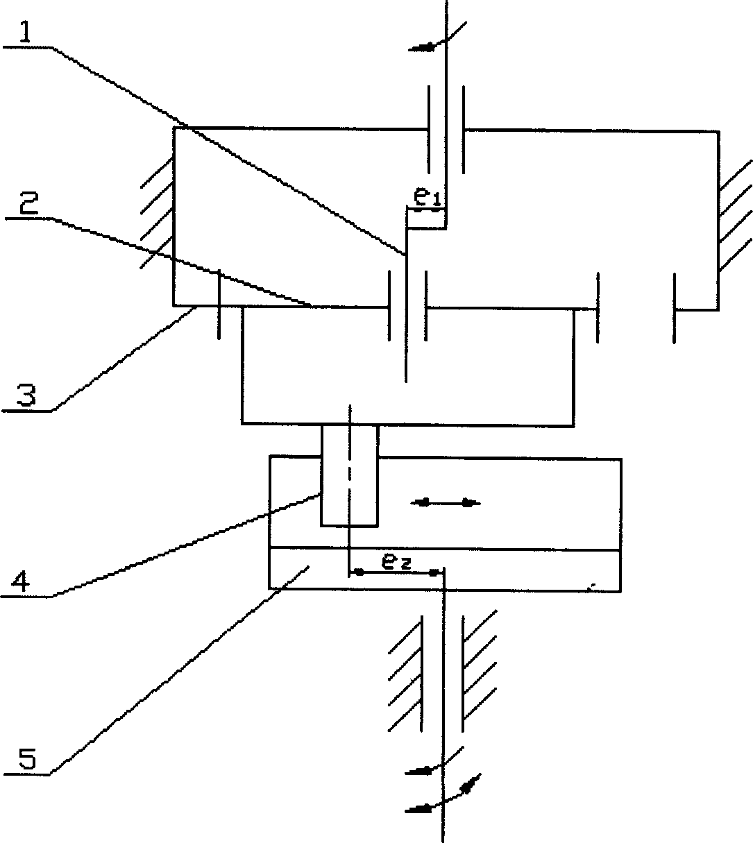 Rotation and torsional vibration compound movement mechanism based on planetary drive with small teeth difference