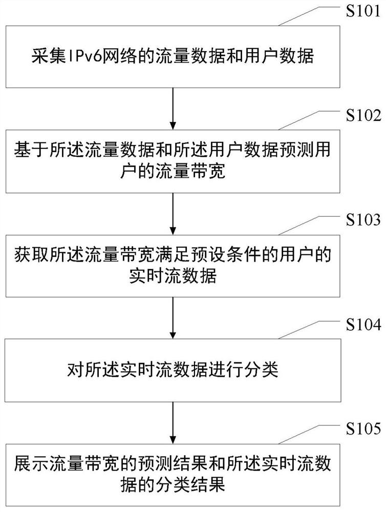 Flow analysis method of IPv6 network, electronic equipment and storage medium