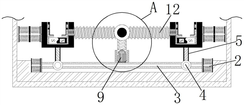 Hardware machinery reciprocating uniform paint spraying equipment based on magnetic clamping