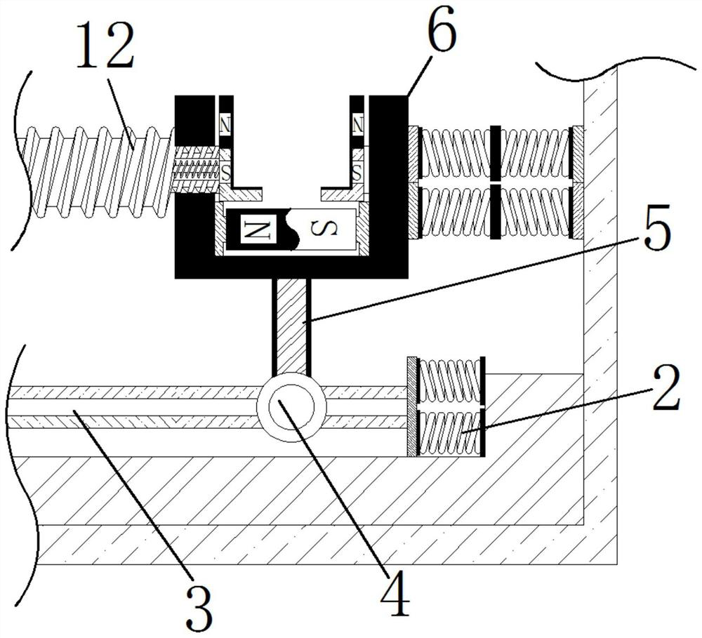 Hardware machinery reciprocating uniform paint spraying equipment based on magnetic clamping