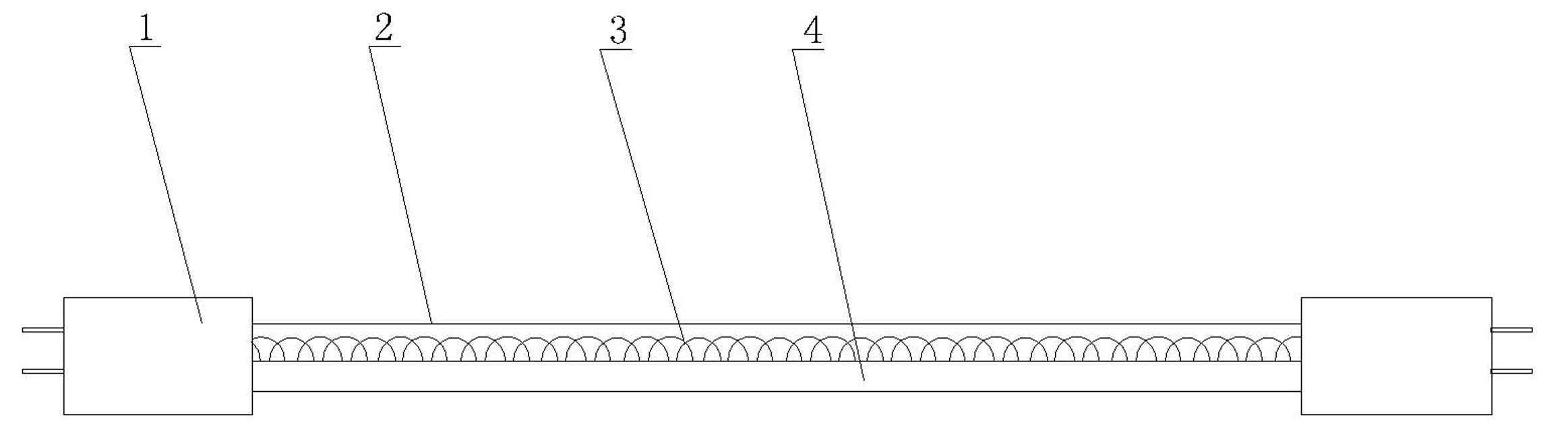 Tubular infrared quartz heating lamp