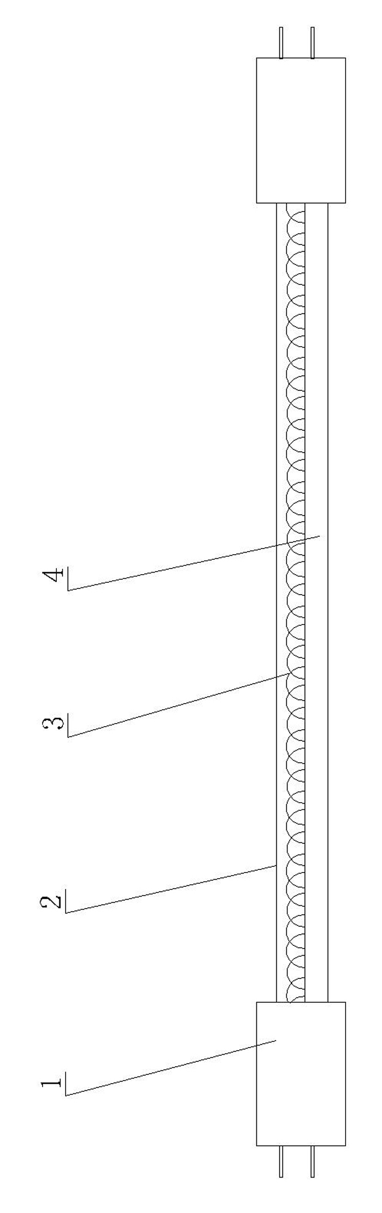 Tubular infrared quartz heating lamp