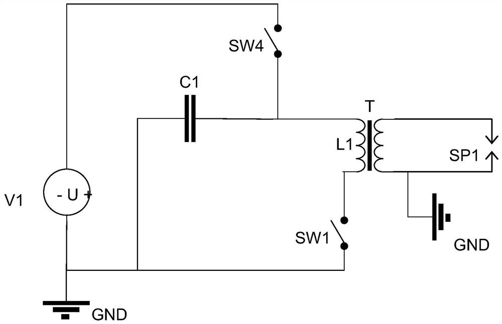 Electronic circuit and capacitor discharge system including electronic circuit