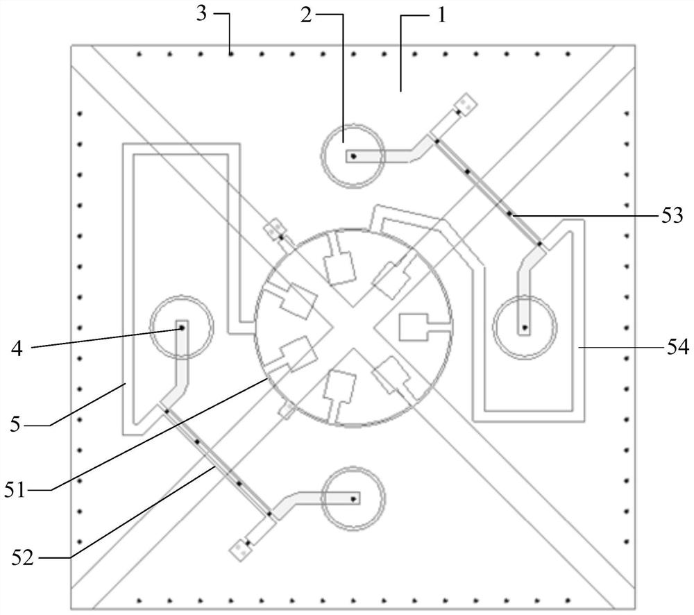 Broadband radio frequency identification reader-writer antenna with wide circularly polarized wave beam