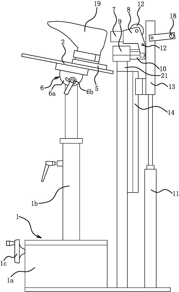 Upper grabbing line tensioning device