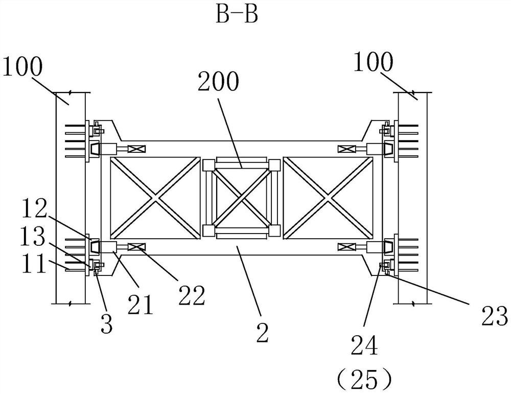 Internal climbing type tower crane supporting device and climbing method