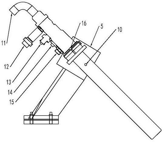 Submerged arc furnace capable of adjusting angle of combustor