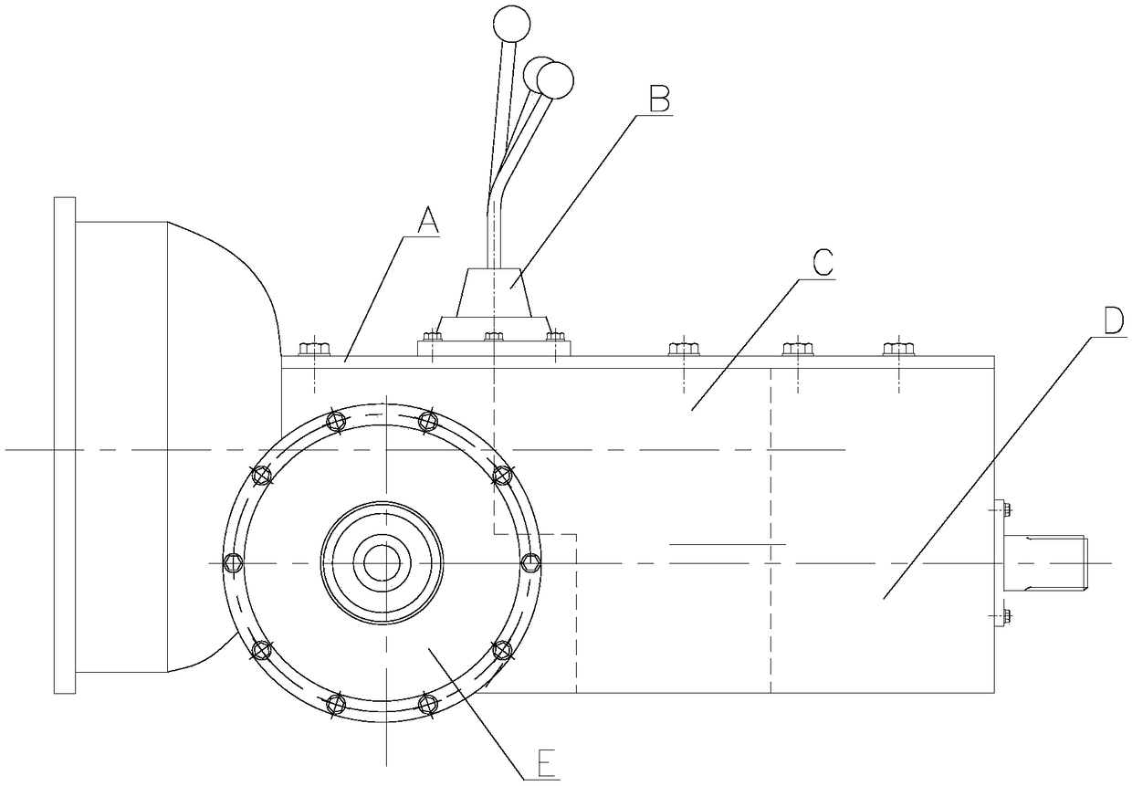 Differential speed four-drive transmission