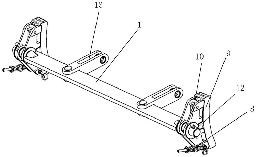 Three-axis welding self-guiding radial bogie foundation brake device