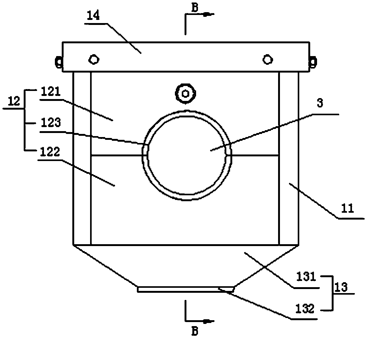 Pipeline sand blasting box facilitating sand collection