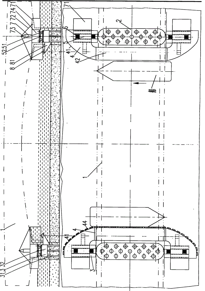 Anti-collision device for bridge with arched bridge opening