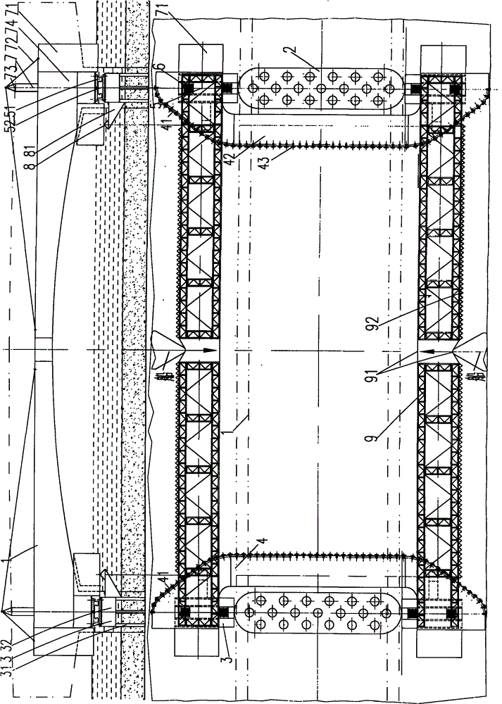 Anti-collision device for bridge with arched bridge opening