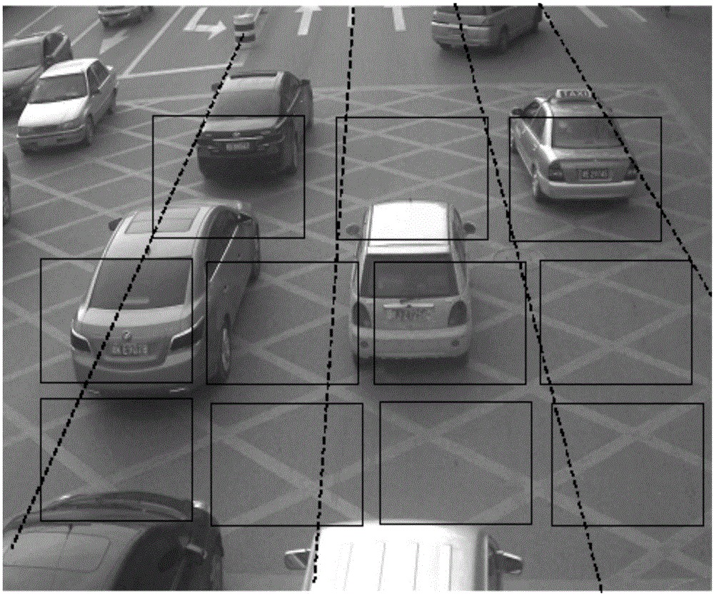 System and method of monitoring illegal traffic parking in yellow grid line area