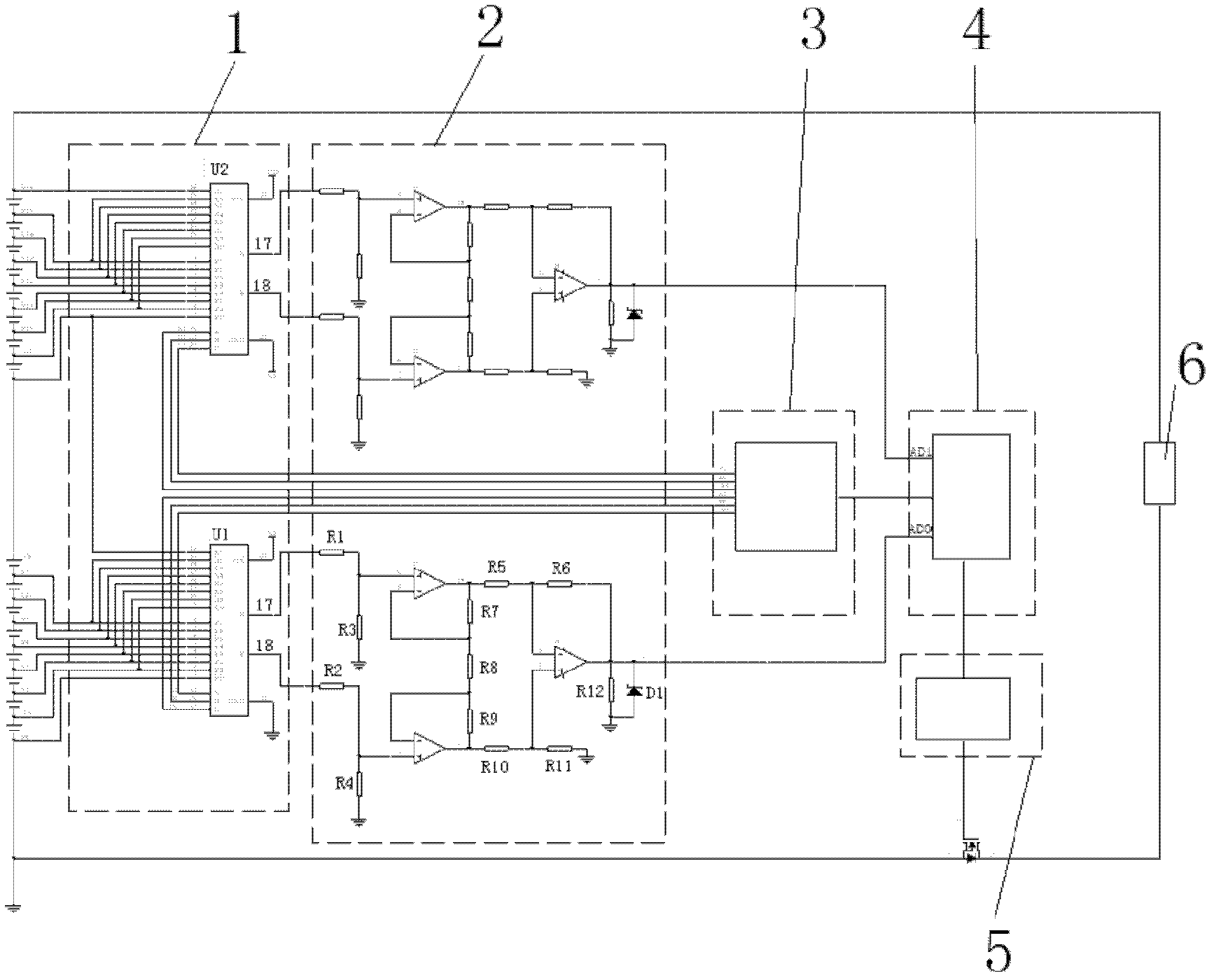 Multichannel battery sampling circuit and sampling method thereof