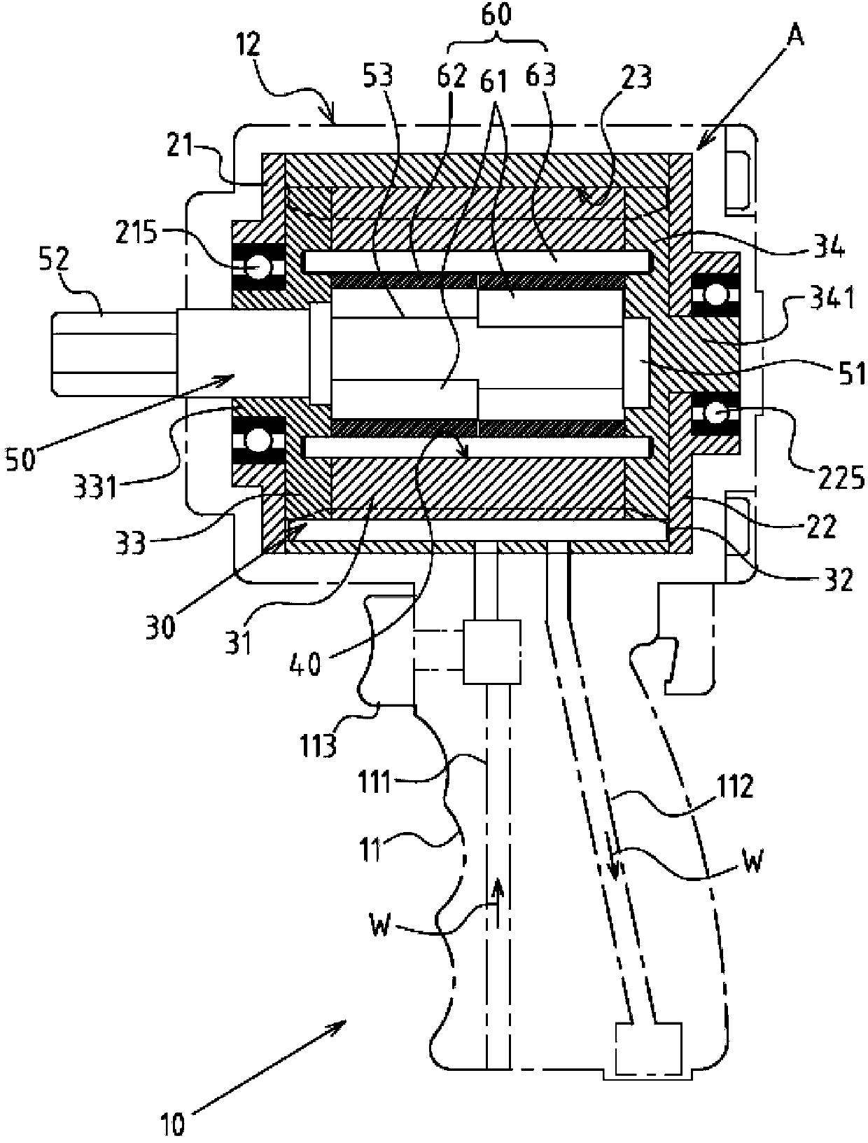 Pneumatic tool motor with built-in beating mechanism