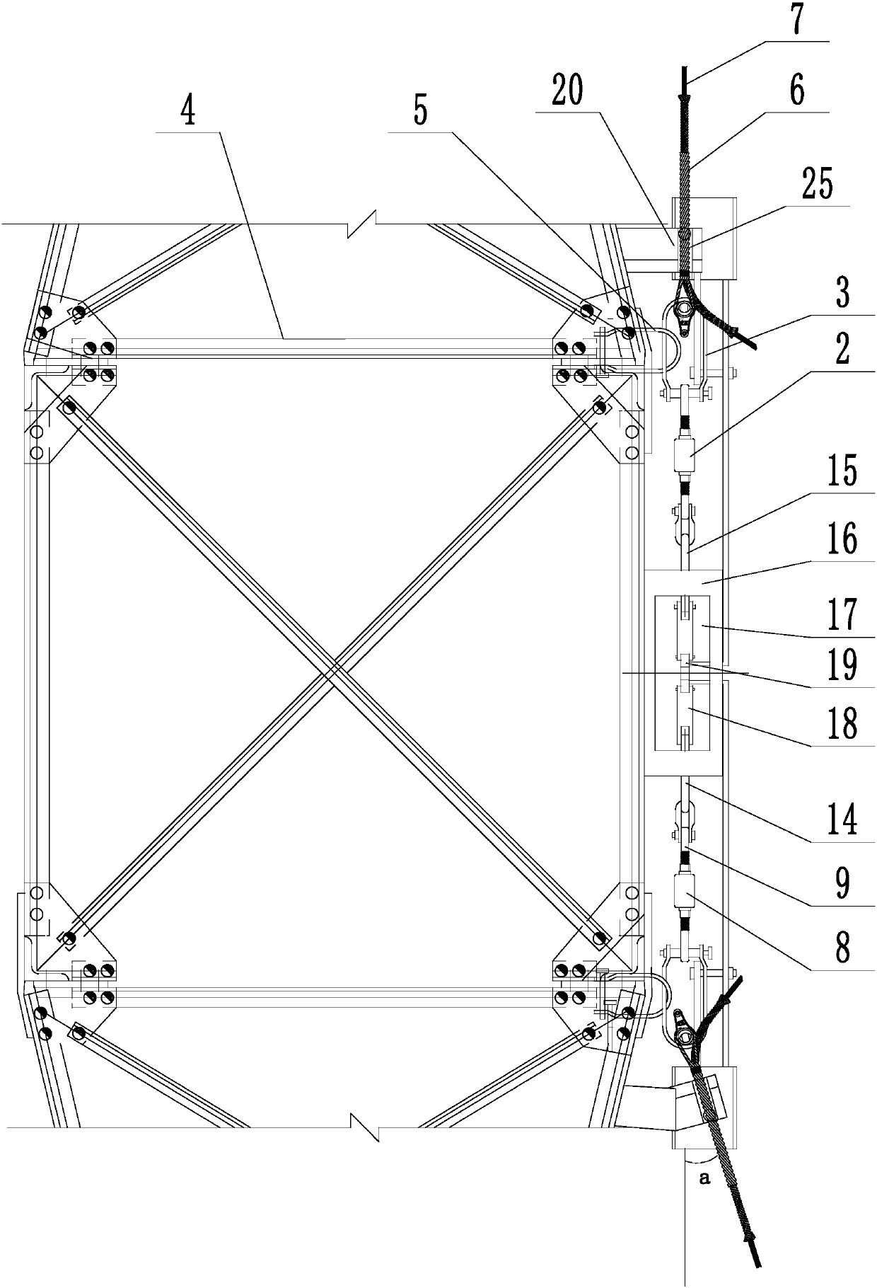 ADSS optical cable and iron tower connecting device