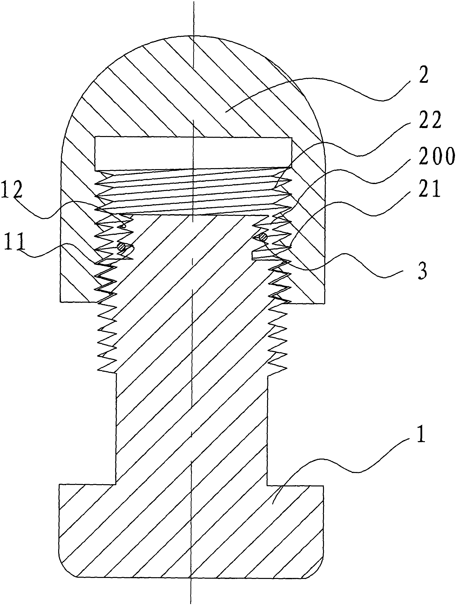 Detachable anti-loosing and anti-theft bolt structure