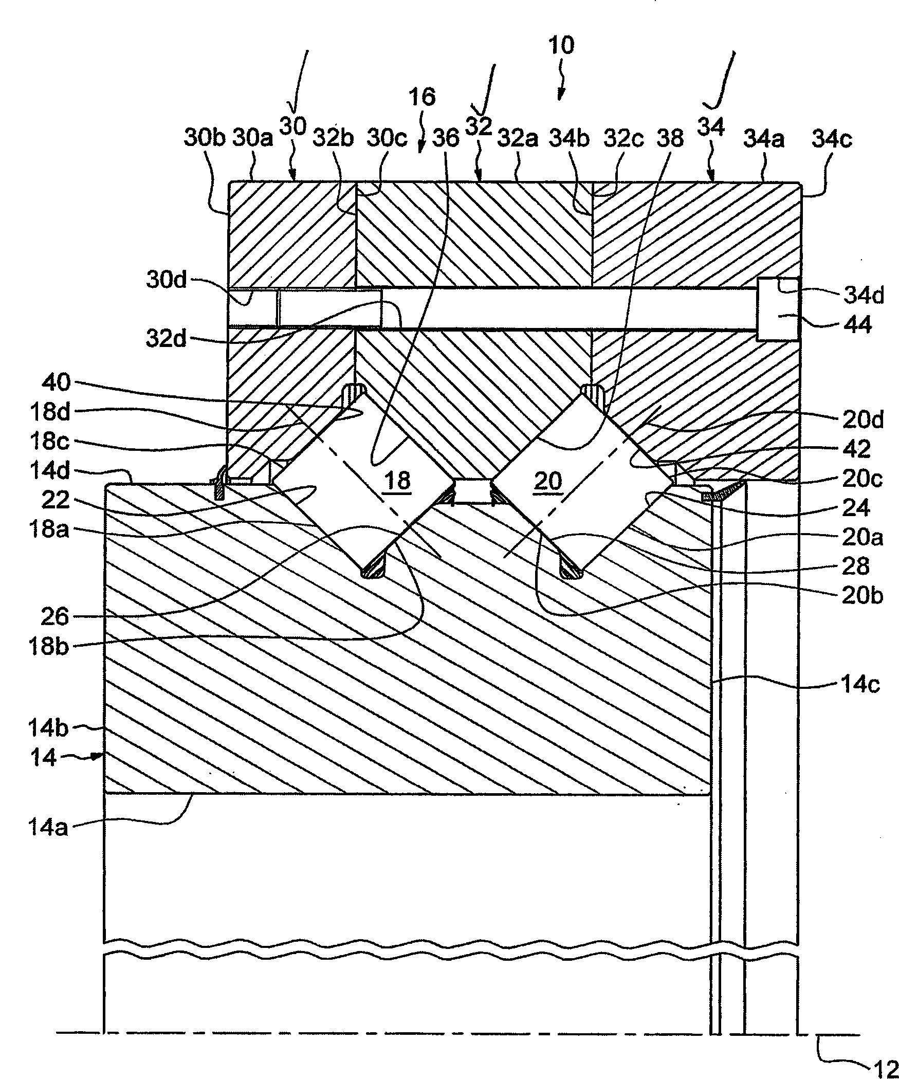 Rolling bearing and associated mounting method