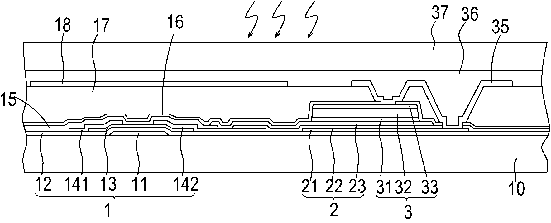 Amorphous silicon image sensor with storage capacitor structure