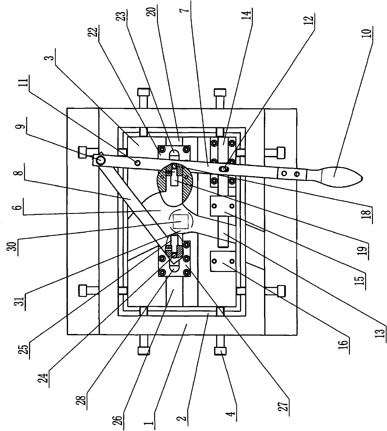 Square hole pulling clamp of adjustable spanner