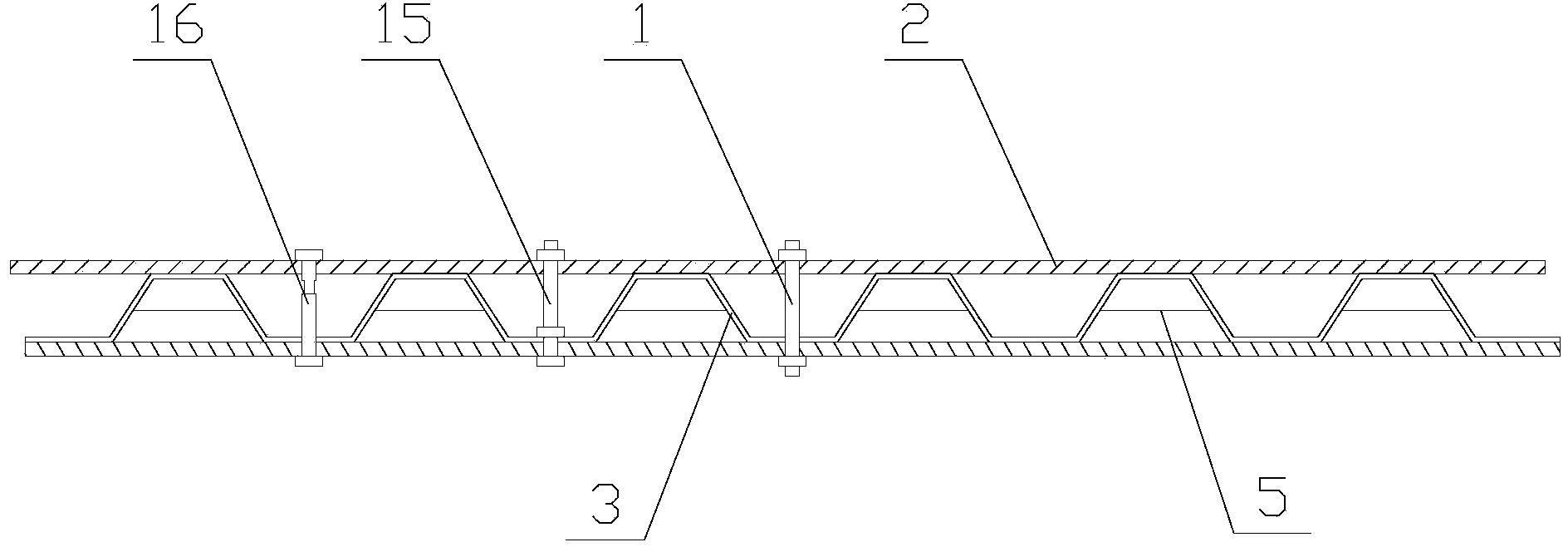 Bolting component for corrugated steel plate and plain steel plate and manufacturing process