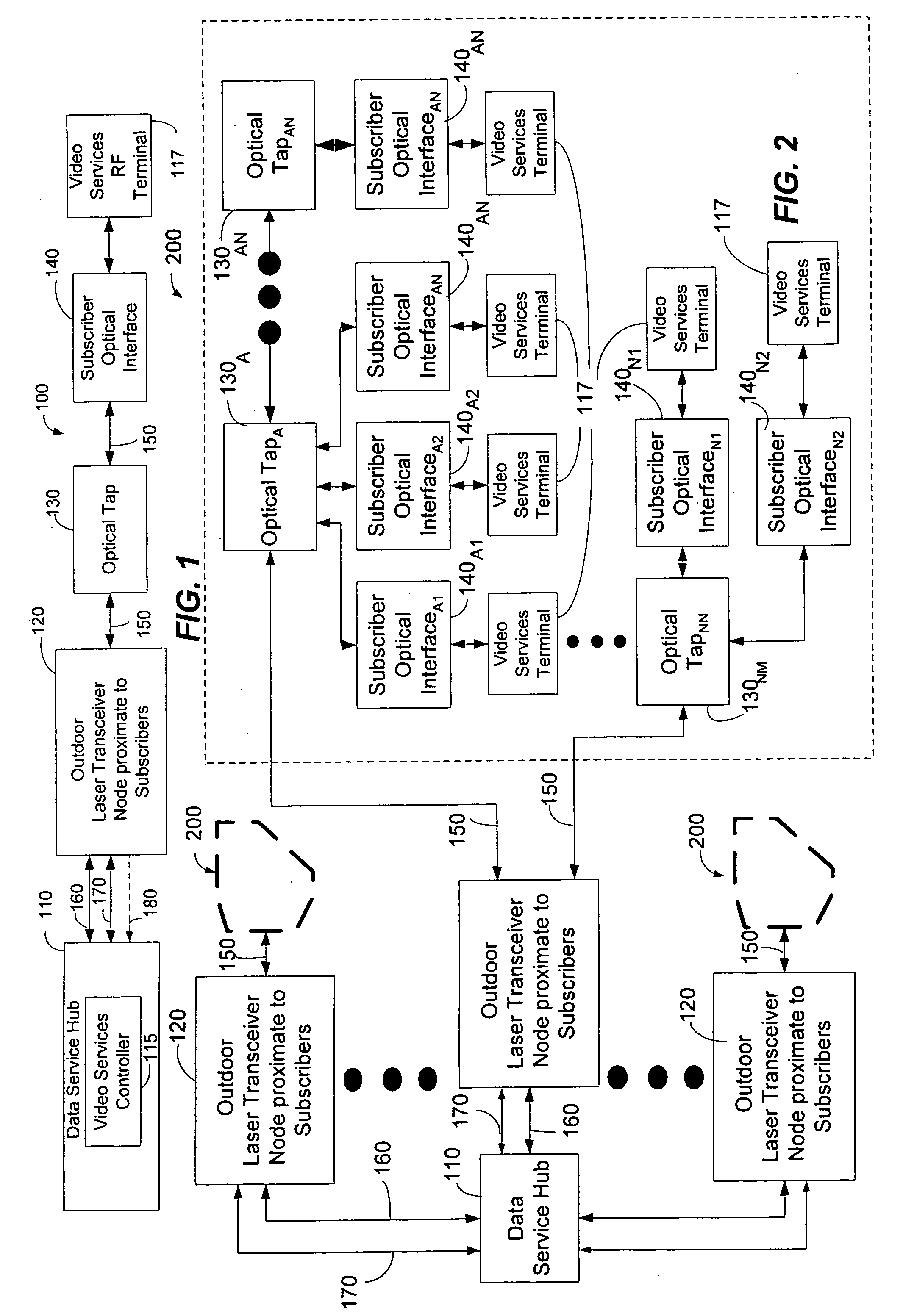 Method and system for providing a return path for signals generated by legacy terminals in an optical network