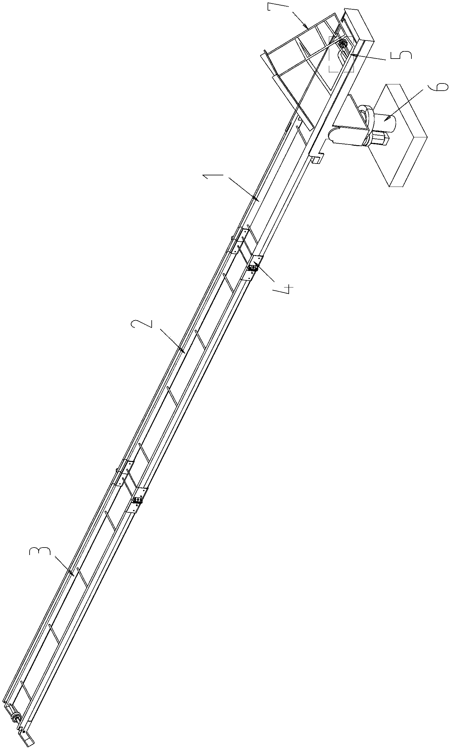 Insulation aerial ladder transmission device adaptive to ultra high voltage charged environment