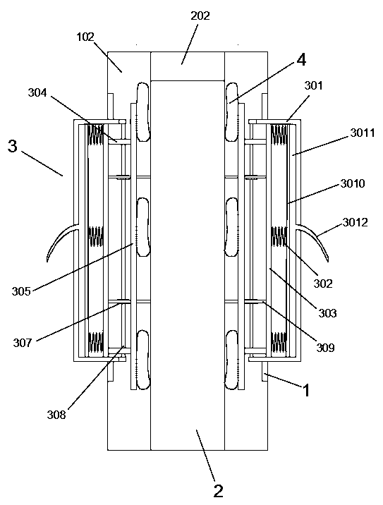 Side lying clamping device for position holding frame and position holding frame with clamping device